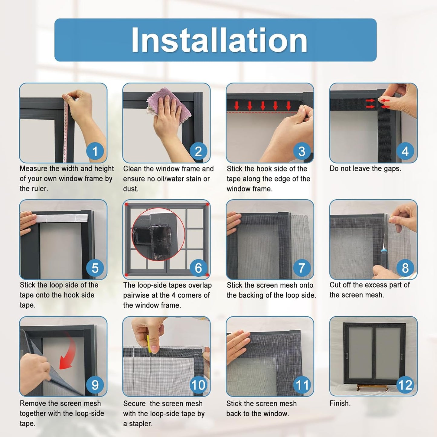 Magnetic mosquito window (size: 5×5)