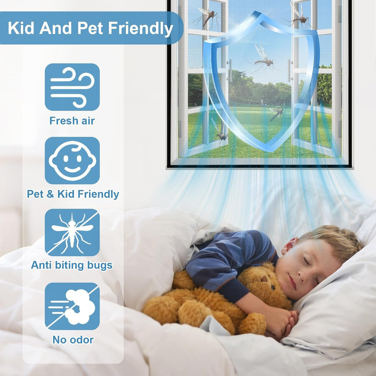 Magnetic mosquito window (size: 5×5)