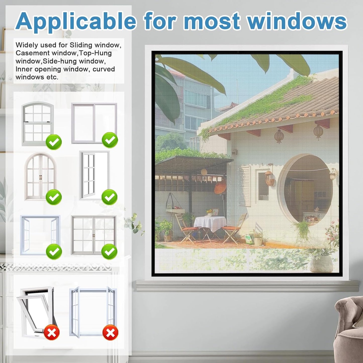 Magnetic mosquito window (size: 5×5)