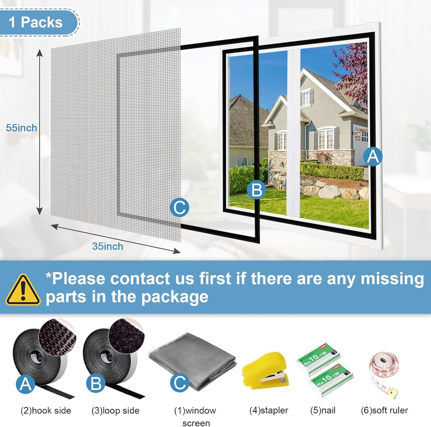 Magnetic mosquito window (size: 5×5)